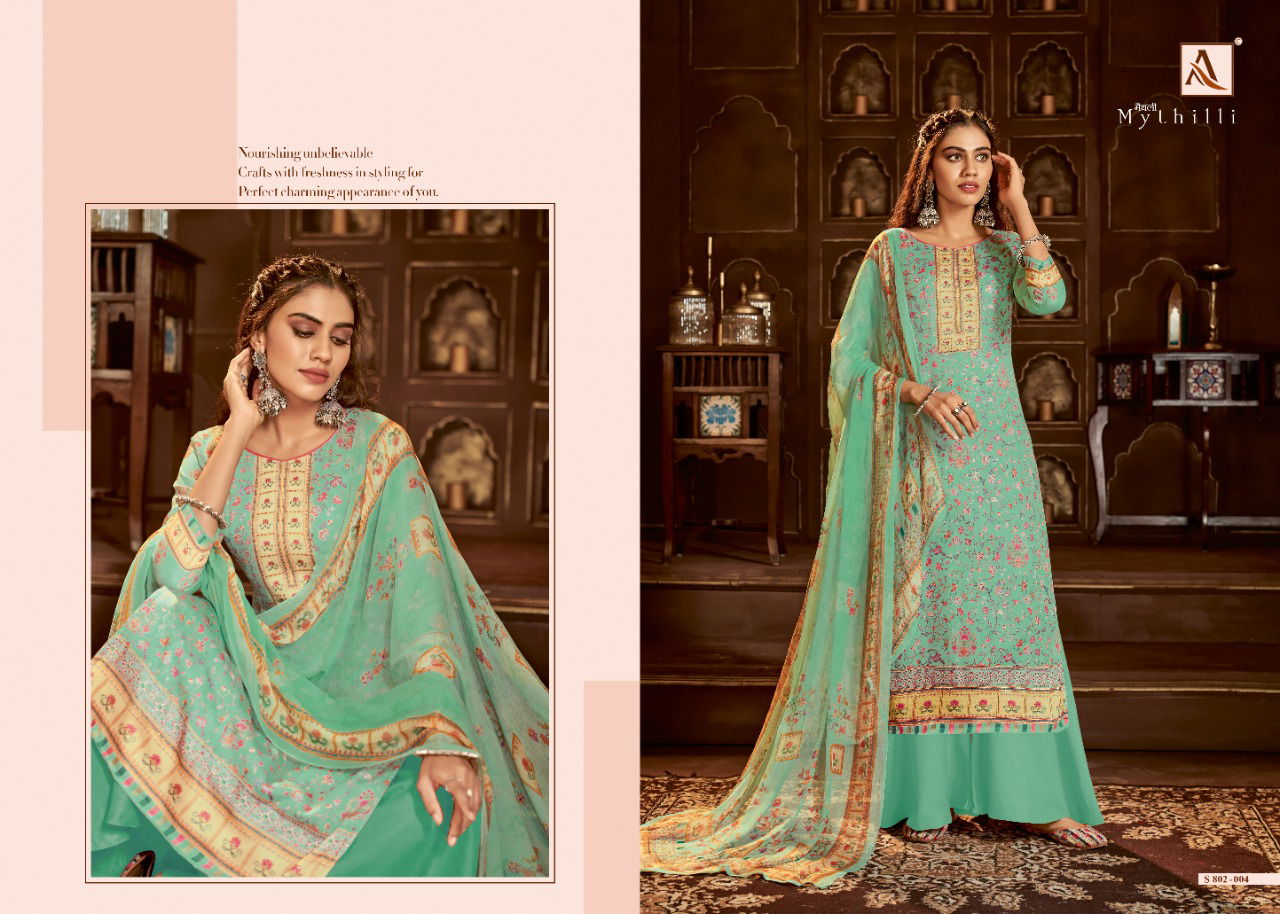 Alok Mythilli 2 Designer Casual Regular Wear Pure Jam Cotton Digital Printed Thread Embroidery And Swarovski Diamond Work Dress Material Collection